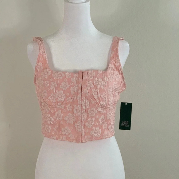 Nwt Wild Fable Brocade Corset, vintage inspired, pink, M - Picture 1 of 16